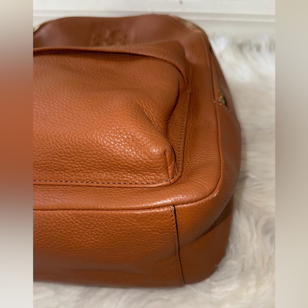Tory Burch Large Thea Backpack Leather Brown with Gold zippers - Picture 6 of 15